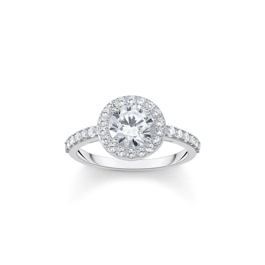 SPARKLING HALO CZ RING