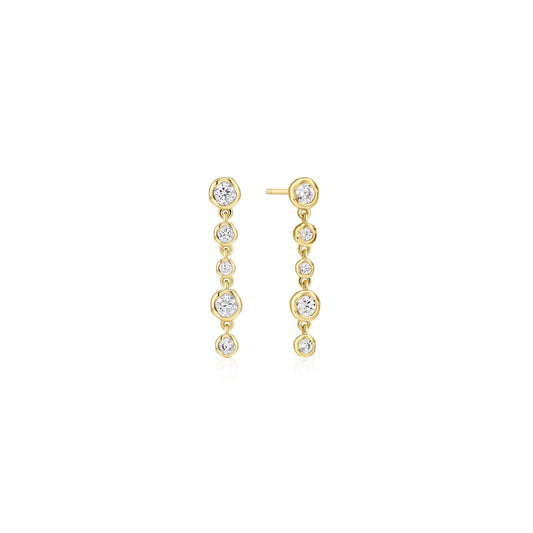 STAR MOLTEN CASCADE DROP STUD EARRINGS
