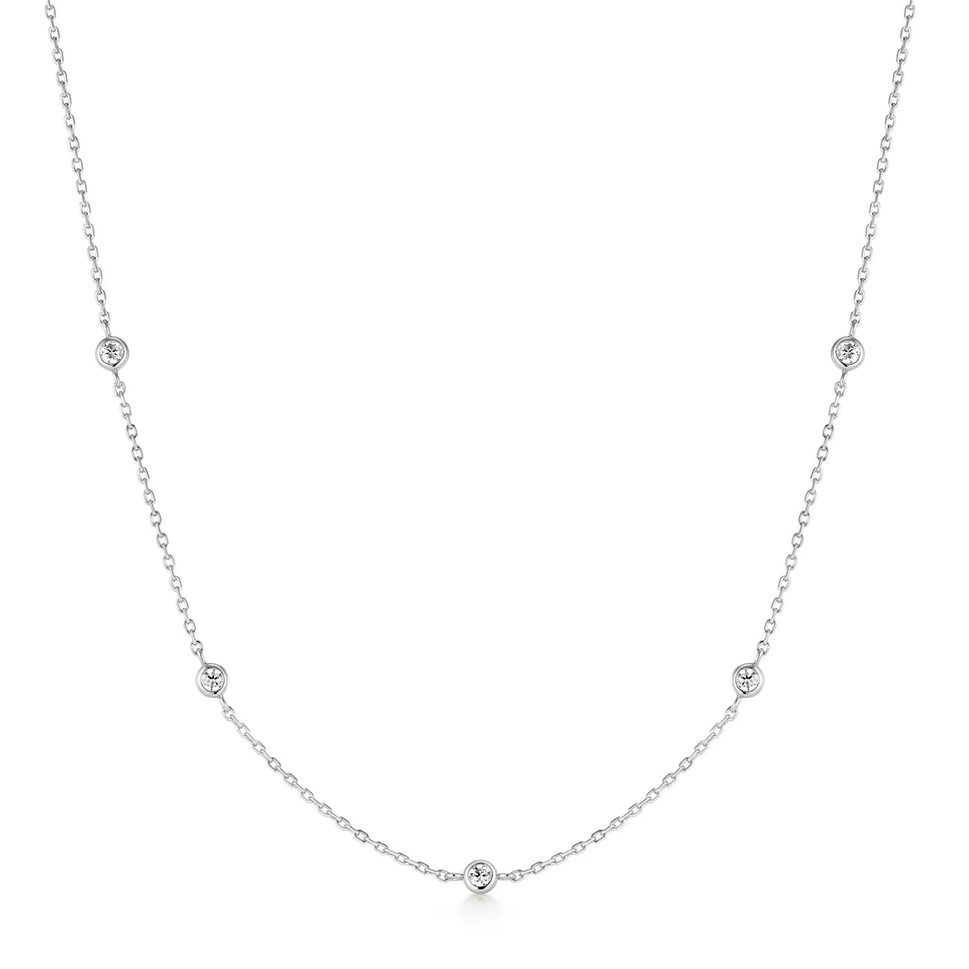 STAR BEZEL-SET STATION NECKLACE