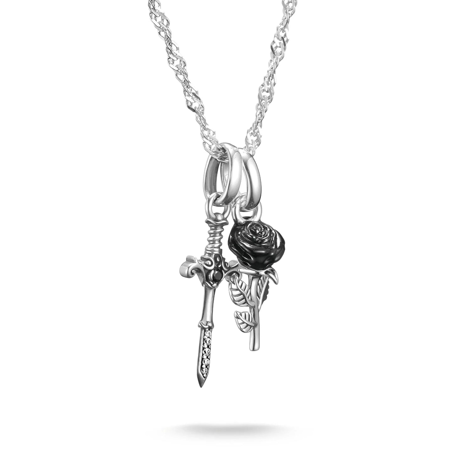 SWORD AND ROSE NECKLACE