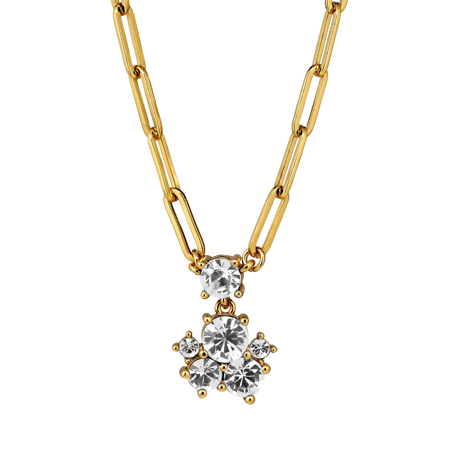 TANZY SHINY GOLD CRYSTAL EARRINGS