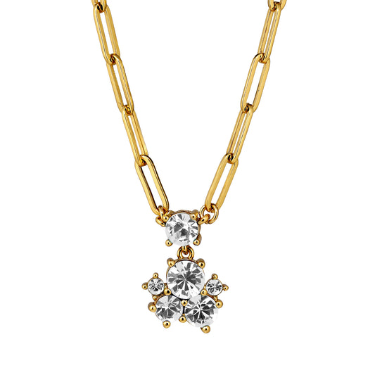 TANZY SHINY GOLD CRYSTAL EARRINGS