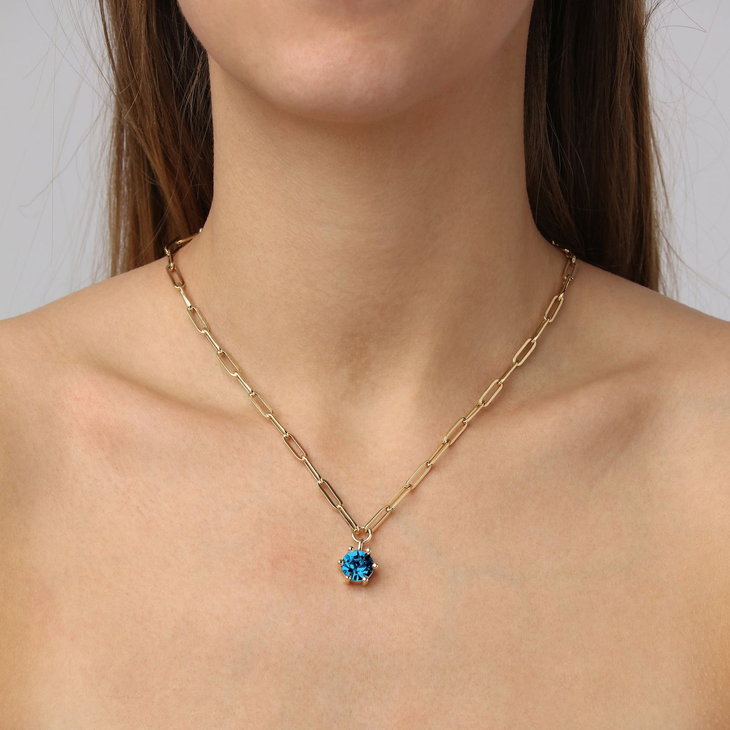 TESSA SHINY GOLD PETROL NECKLACE