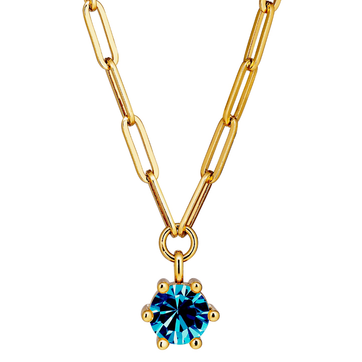 TESSA SHINY GOLD PETROL NECKLACE