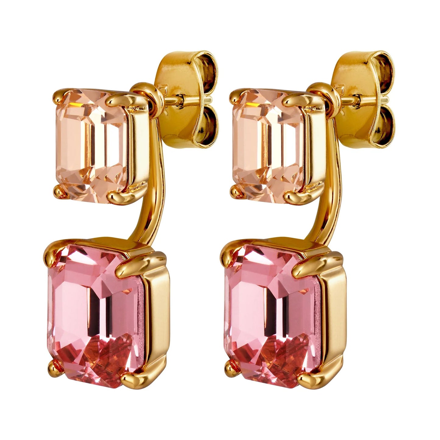 TETI SHINEY GOLD LIGHT ROSE/PEACH EARRINGS