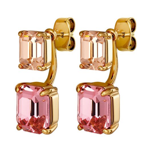 TETI SHINEY GOLD LIGHT ROSE/PEACH EARRINGS
