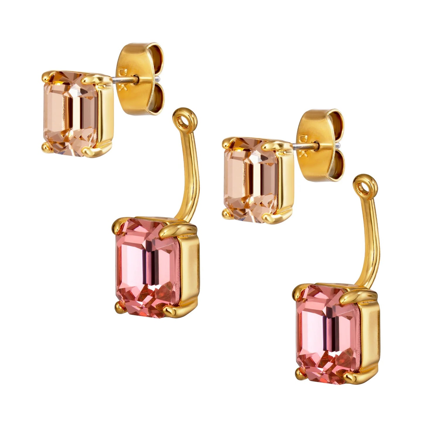 TETI SHINEY GOLD LIGHT ROSE/PEACH EARRINGS