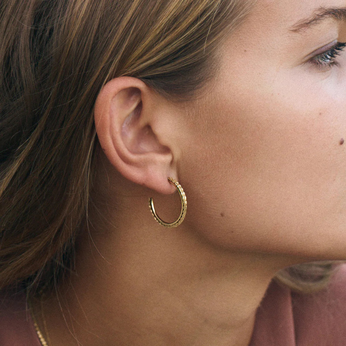 TINSEL THIN CREOLE EARRINGS SMALL