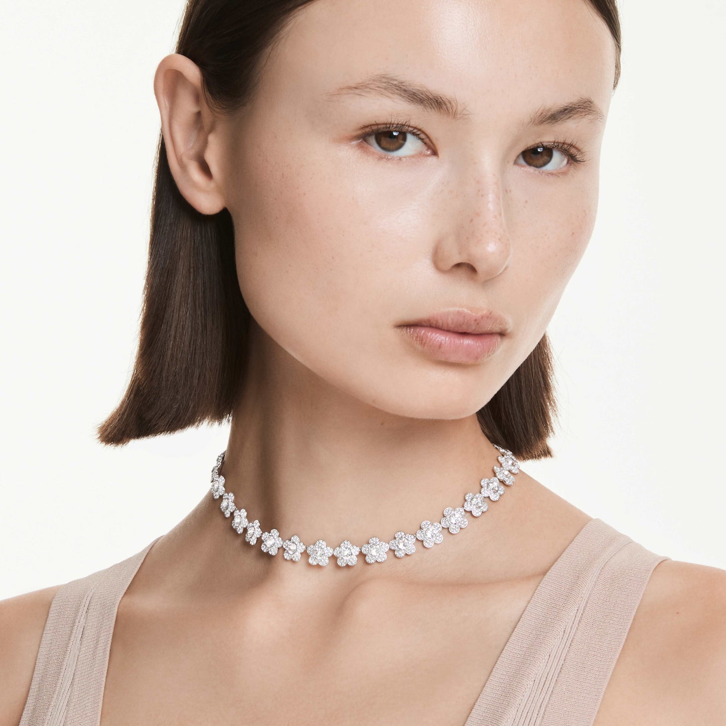 ARIANA GRANDE X NECKLACE FLOWER - WHITE, RHODIUM