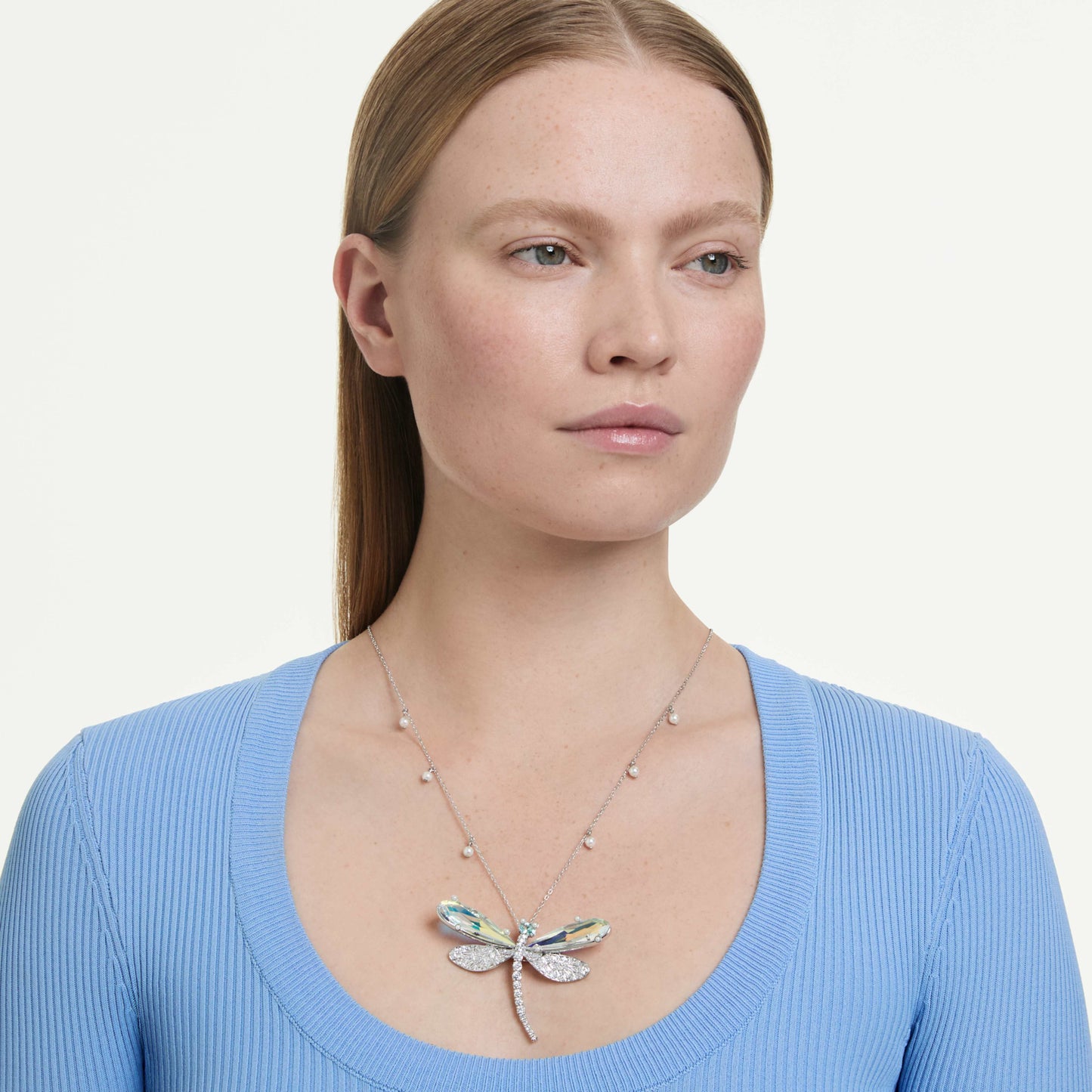 ARIANA GRANDE X PENDANT & BROACH DRAGONFLY - WHITE, RHODIUM