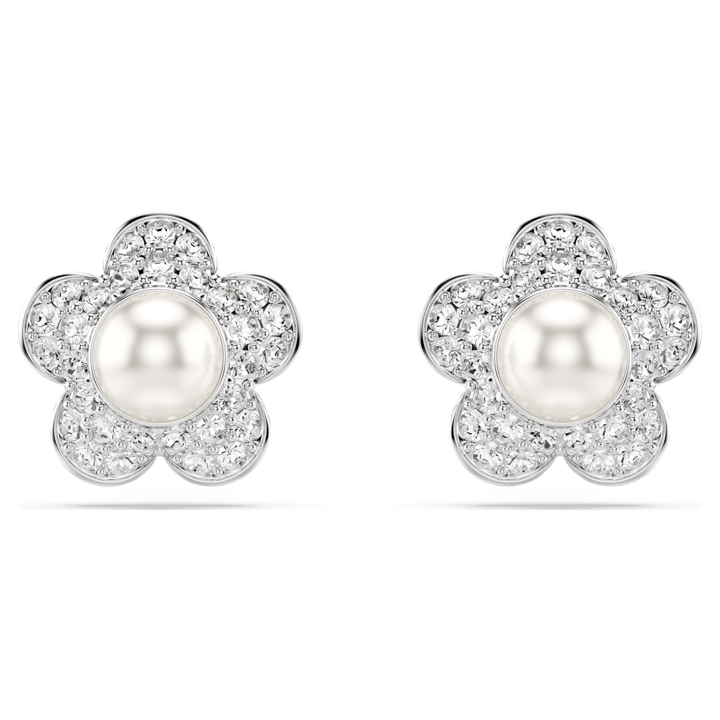 ARIANA GRANDE X STUD EARRINGS FLOWER - WHITE, RHODIUM