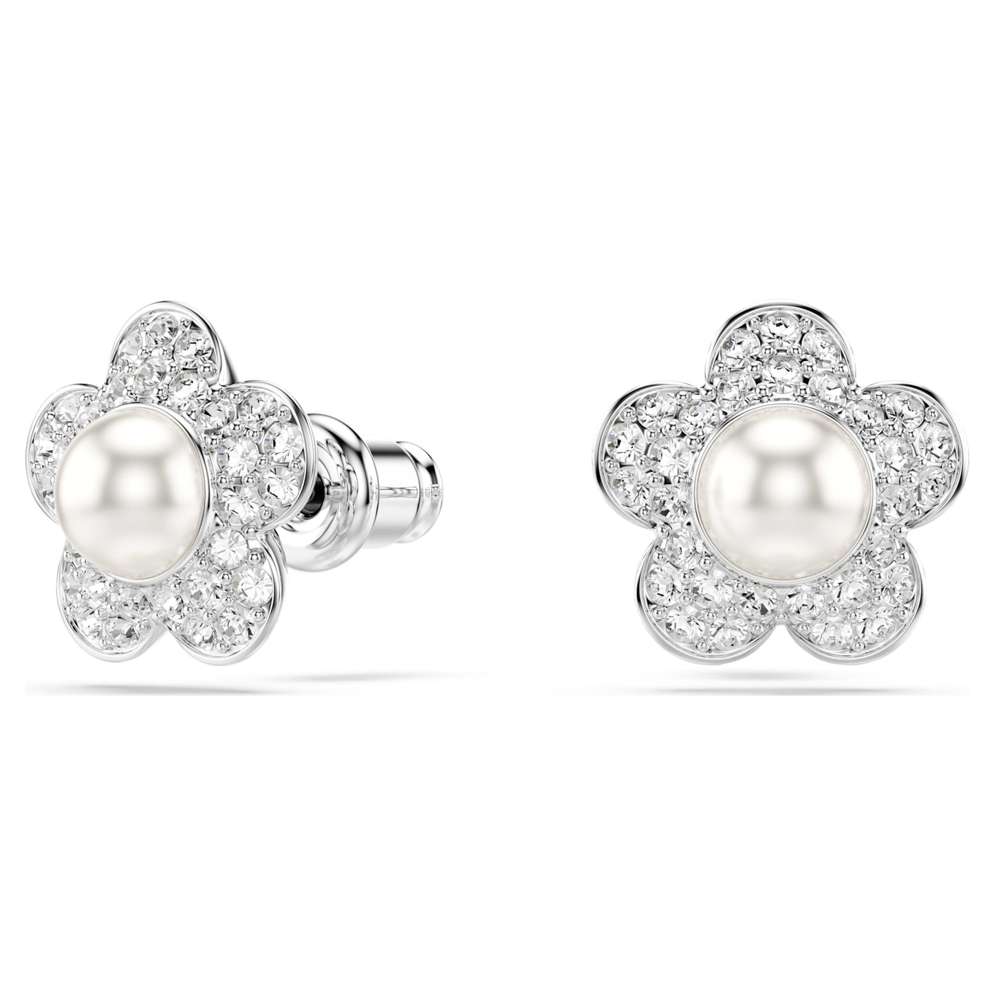 ARIANA GRANDE X STUD EARRINGS FLOWER - WHITE, RHODIUM