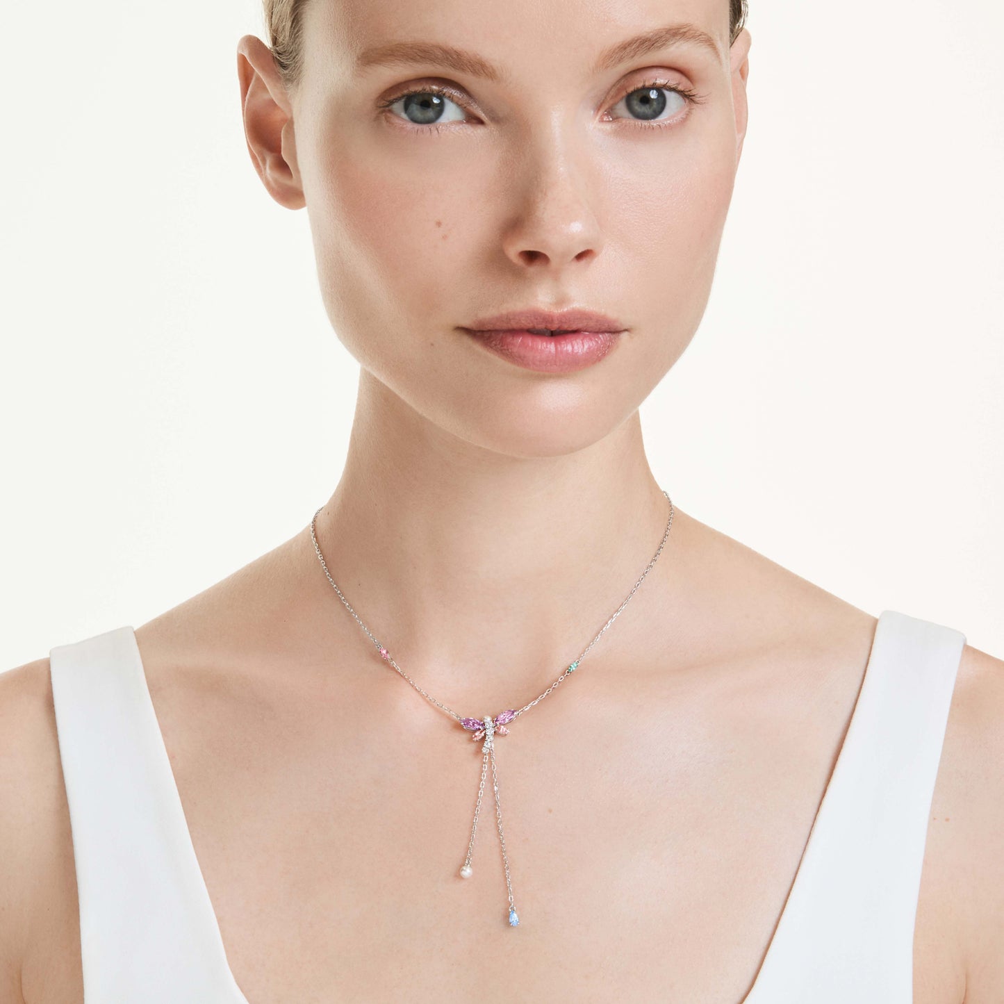 ARIANA GRANDE X Y NECKLACE DRAGONFLY - MULTICOLOURED, RHODIUM