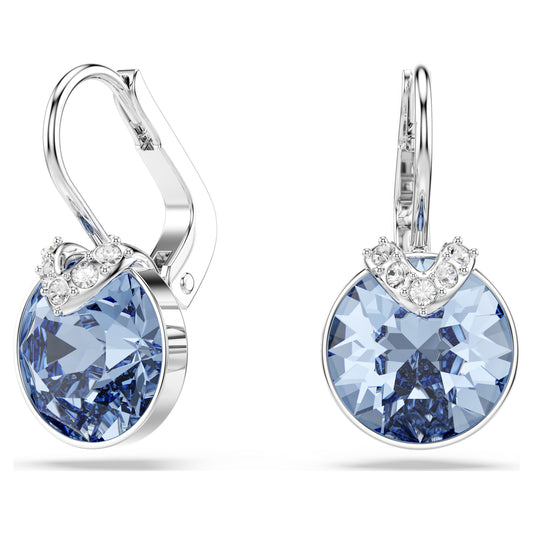BELLA V DROP EARRINGS - BLUE, RHODIUM