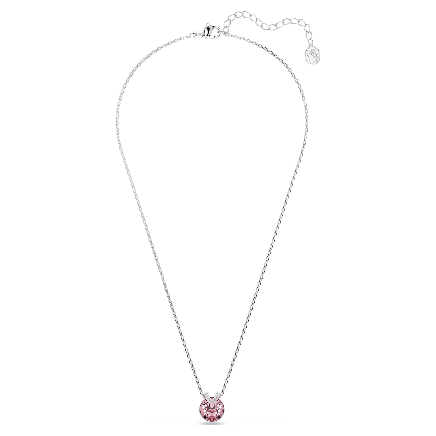 BELLA V PENDANT - PINK, RHODIUM