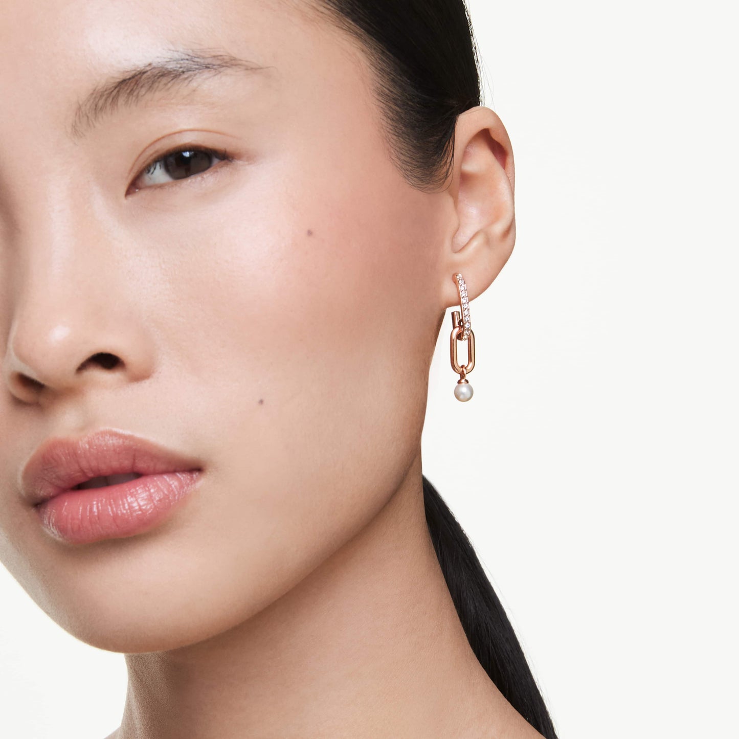 CONSTELLA DROP EARRINGS - WHITE, ROSE-GOLD