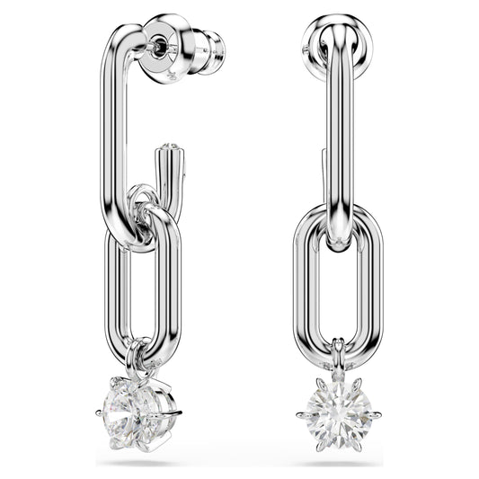 CONSTELLA DROP EARRINGS - WHITE, RHODIUM
