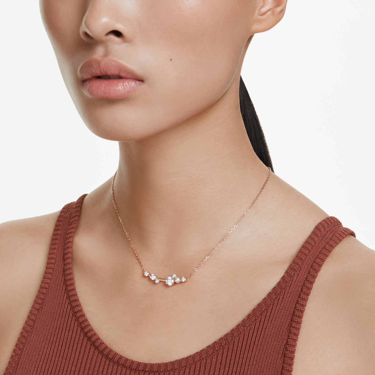 CONSTELLA NECKLACE PEARL - WHITE, ROSE-GOLD