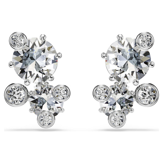 CONSTELLA STUD EARRINGS - WHITE, RHODIUM