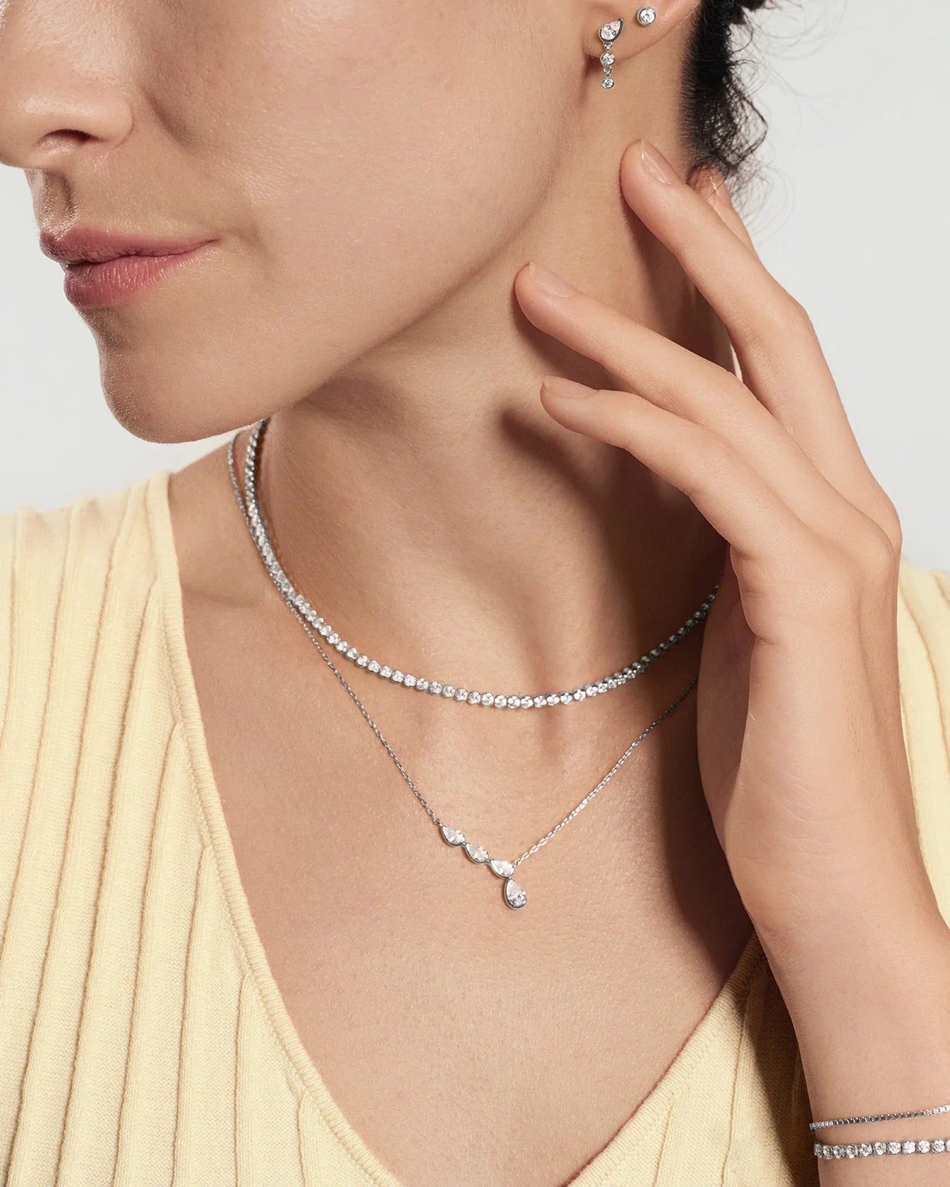 WANDERER ANGLED & DANGLE TEARDROP NECKLACE