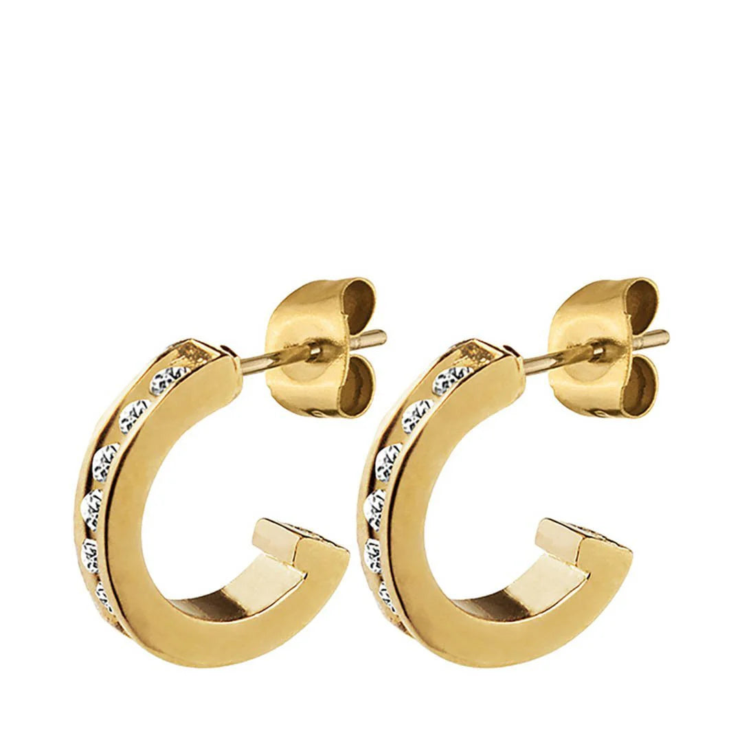 DESOLO SHINY GOLD CRYSTAL EARRINGS