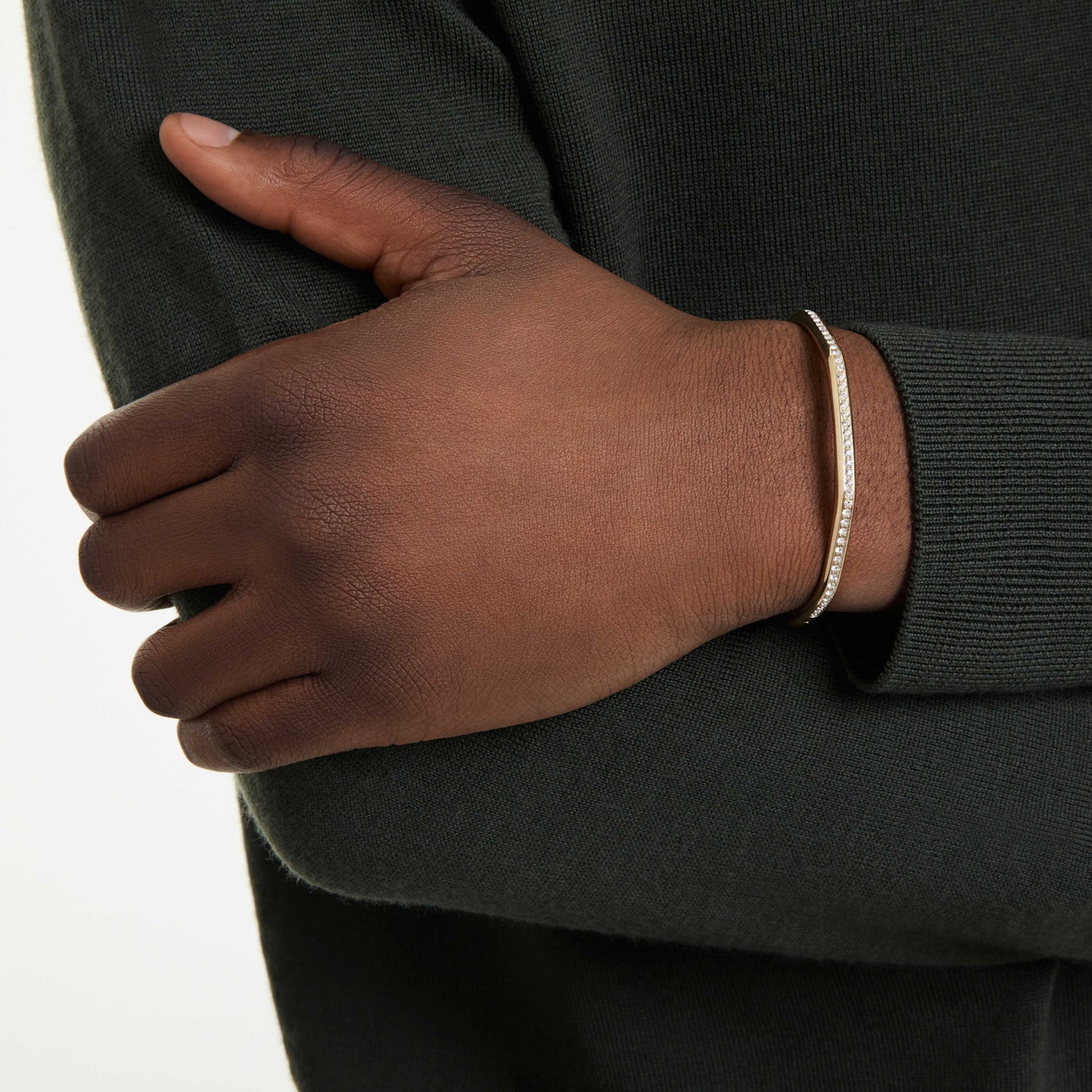 DEXTERA BANGLE OCTAGON - WHITE, GOLD