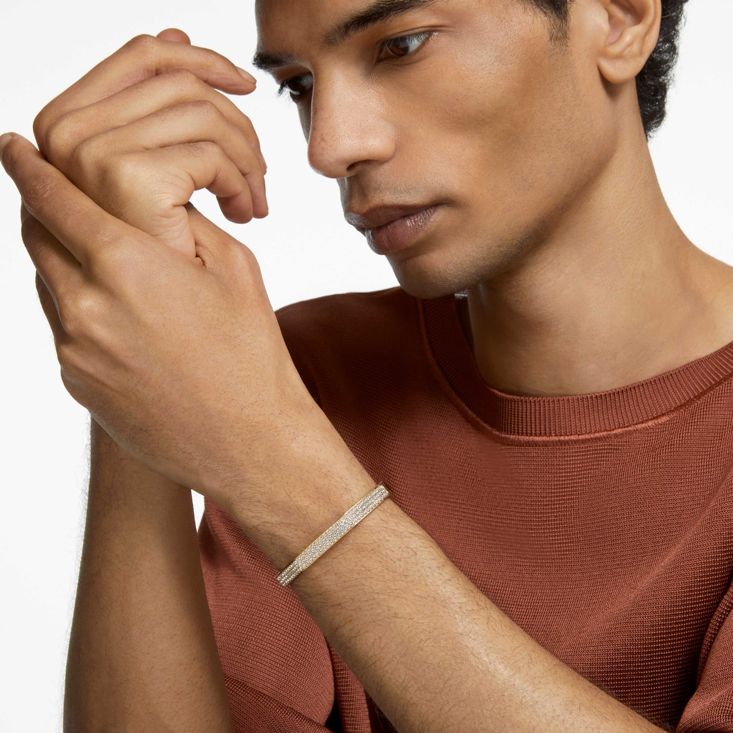 DEXTERA BANGLE OCTAGON - WHITE, GOLD