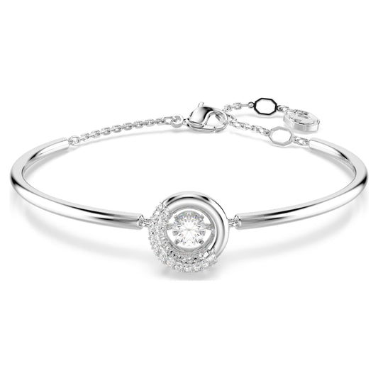 DEXTERA BANGLE - WHITE, RHODIUM