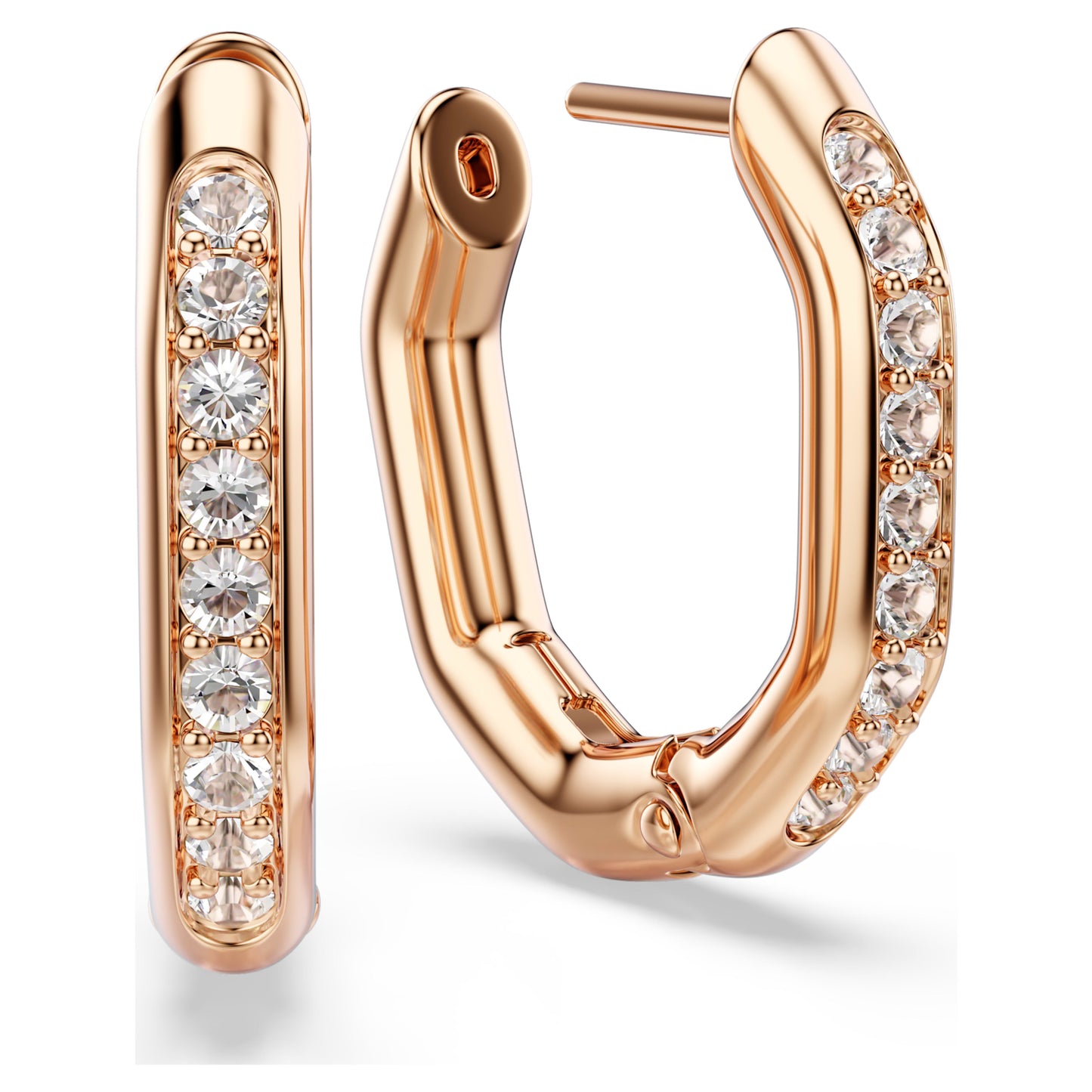 DEXTERA HOOP EARRINGS SMALL - WHITE, ROSE-GOLD