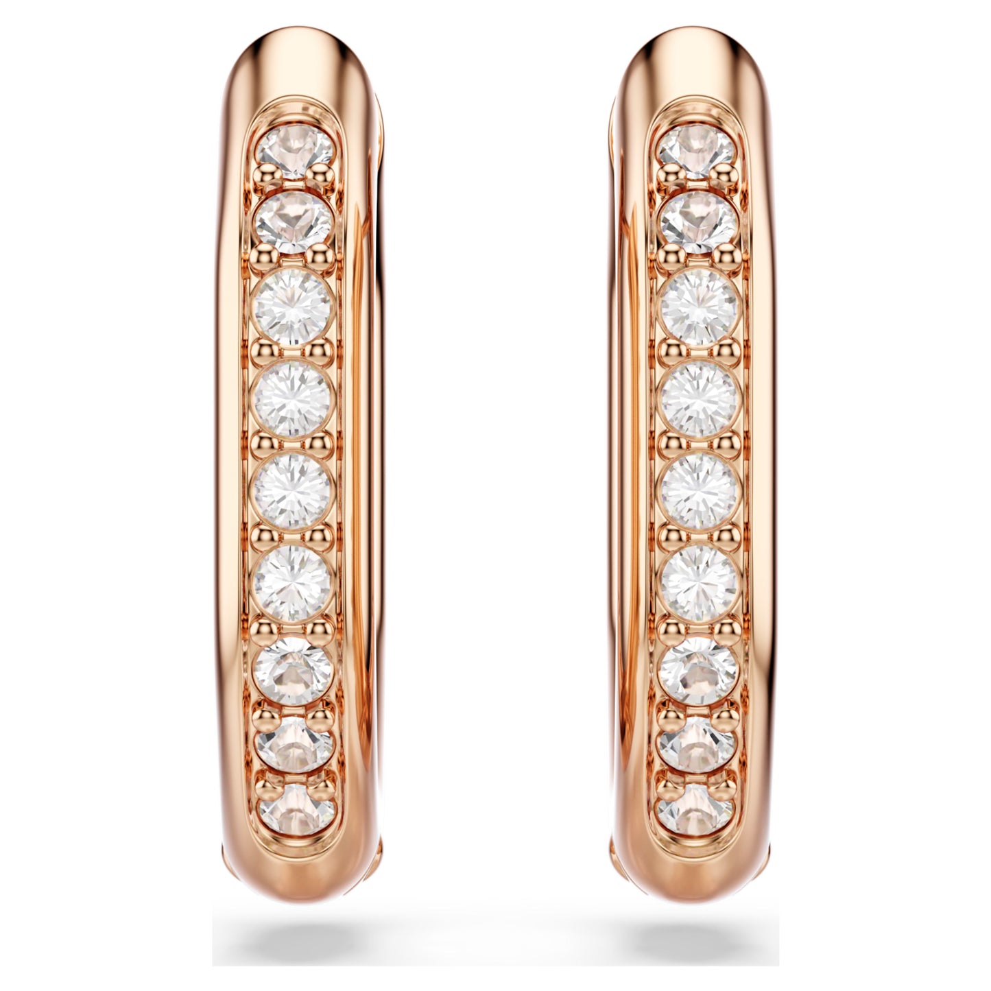 DEXTERA HOOP EARRINGS SMALL - WHITE, ROSE-GOLD