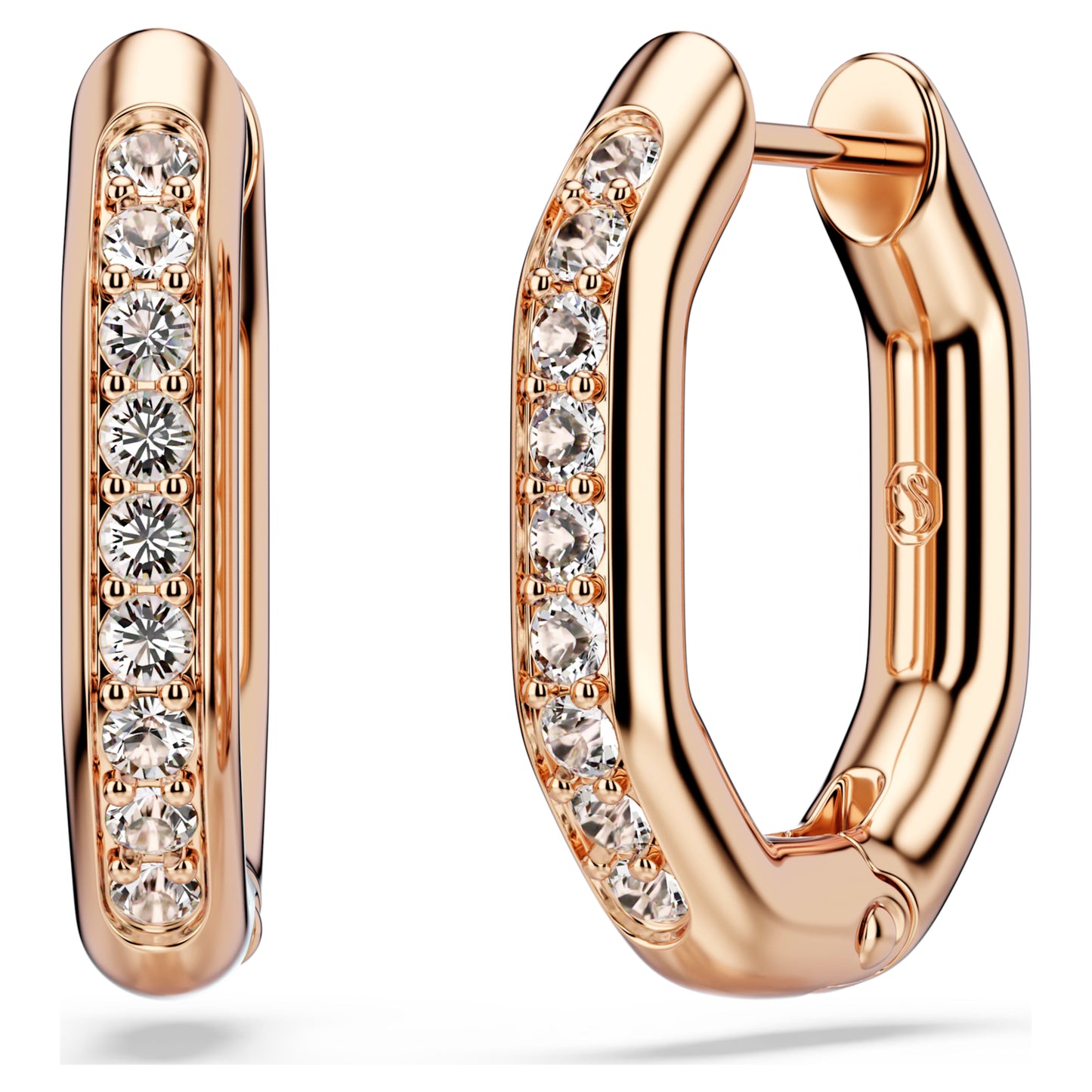 DEXTERA HOOP EARRINGS SMALL - WHITE, ROSE-GOLD