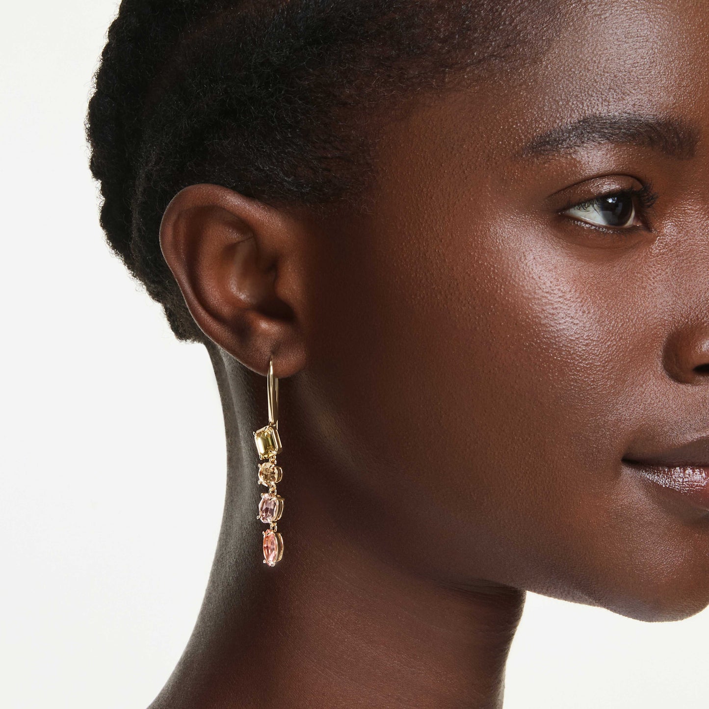GEMA DROP EARRINGS ASYMMETRICAL - PINK, GOLD