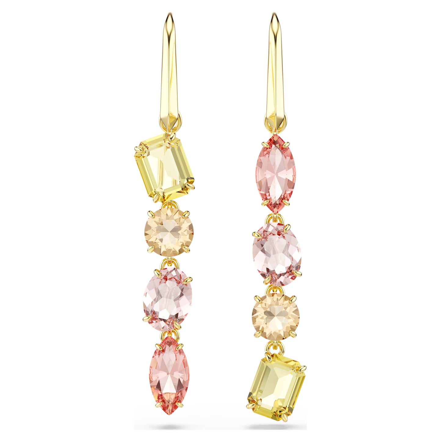 GEMA DROP EARRINGS ASYMMETRICAL - PINK, GOLD