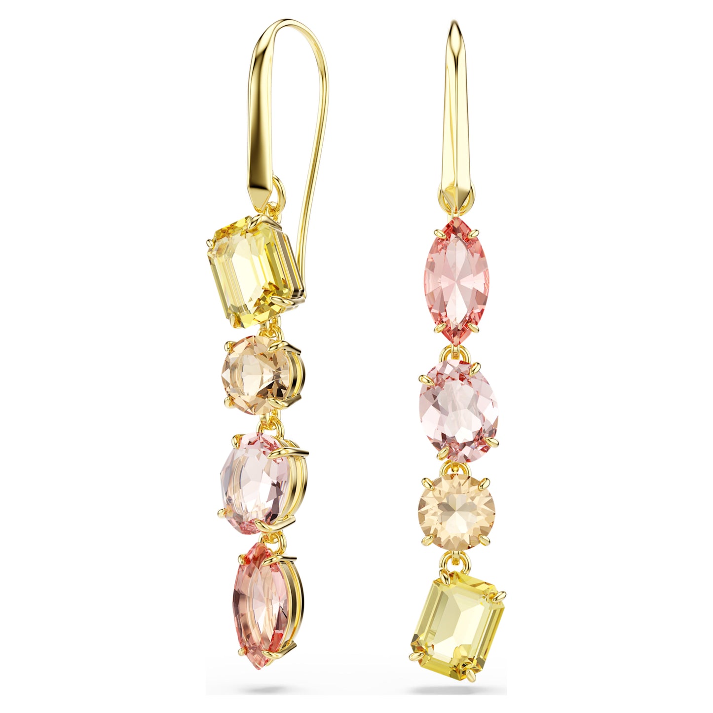 GEMA DROP EARRINGS ASYMMETRICAL - PINK, GOLD