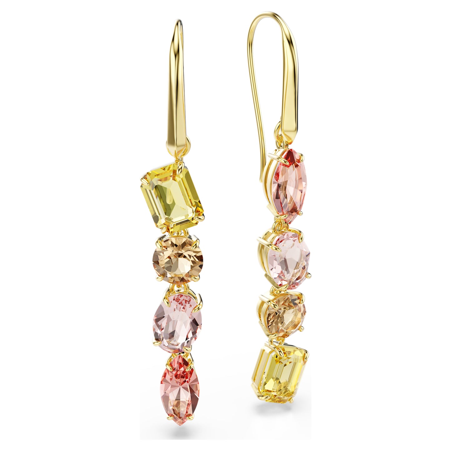 GEMA DROP EARRINGS ASYMMETRICAL - PINK, GOLD