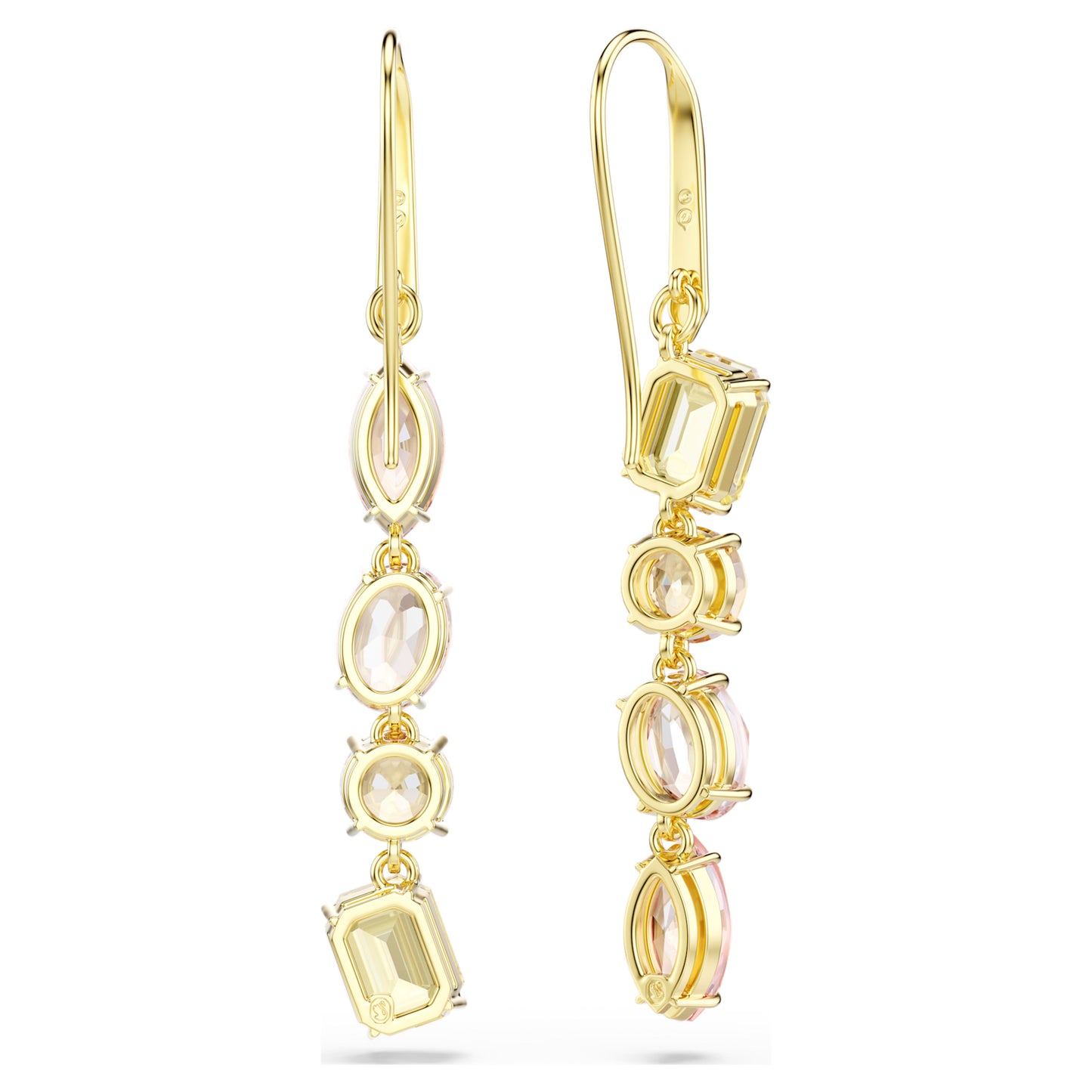 GEMA DROP EARRINGS ASYMMETRICAL - PINK, GOLD