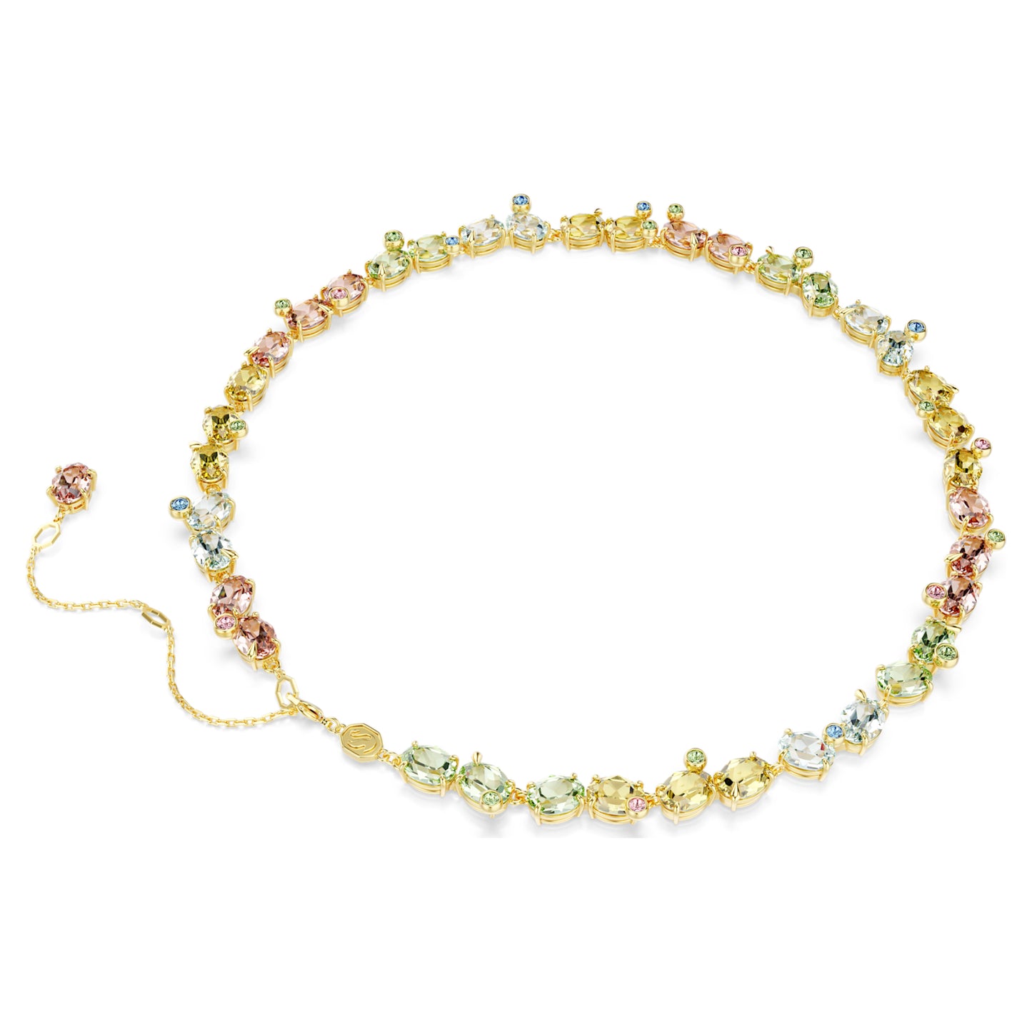 GEMMA TENNIS NECKLACE - MULTICOLOURED, GOLD