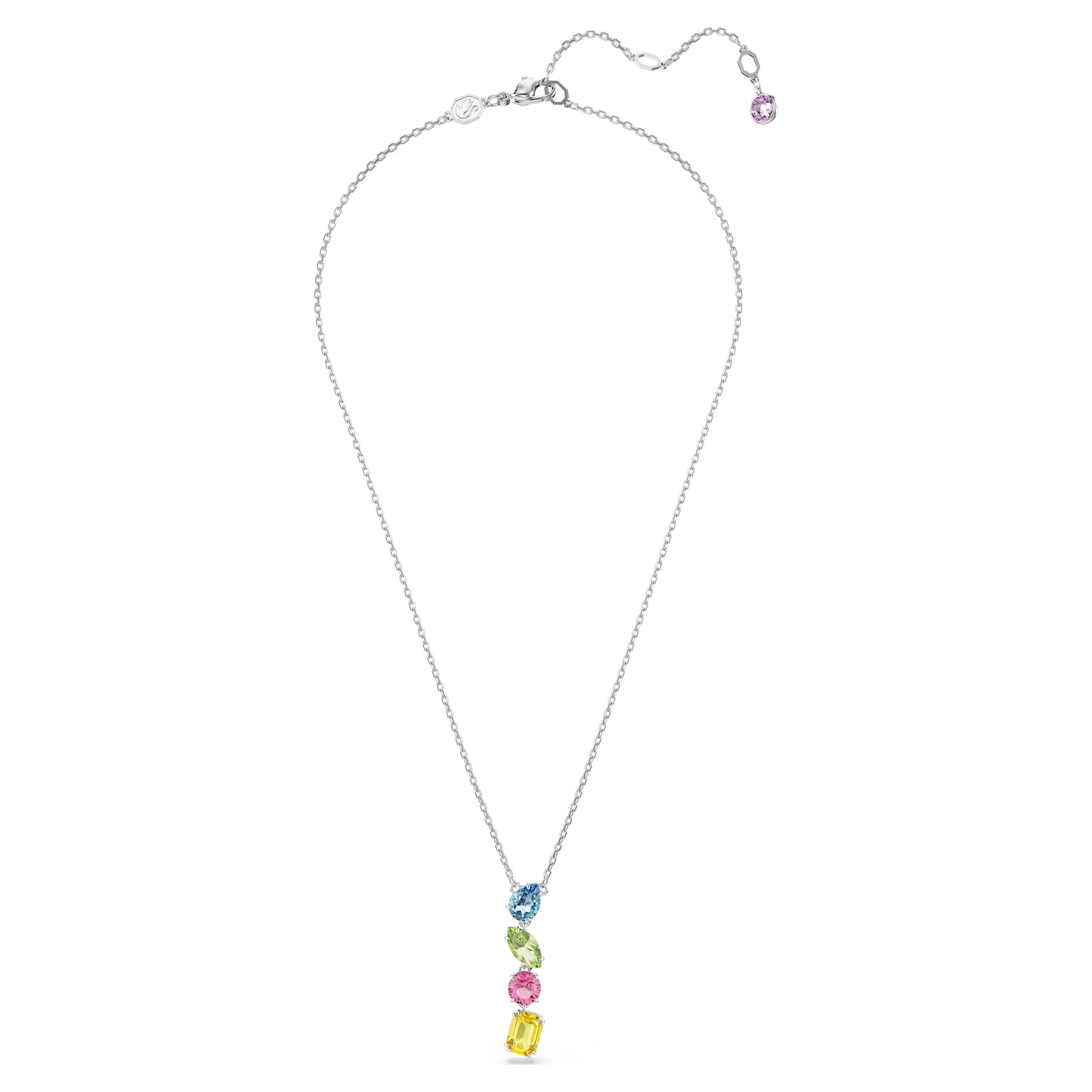 GEMMA Y PENDANT - MULTICOLOUR, RHODIUM