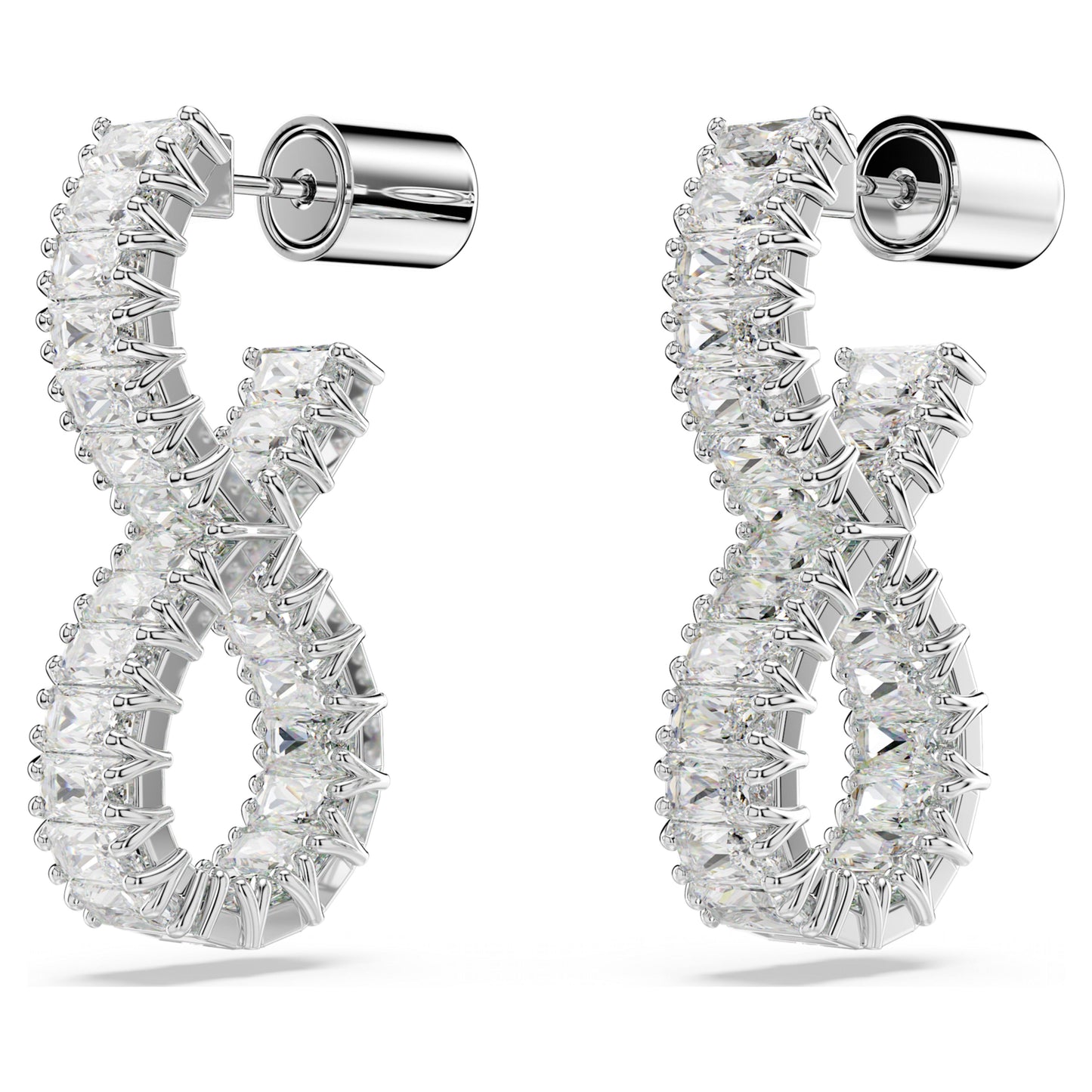 HYPERBOLA HOOP EARRINGS INFINITY - WHITE, RHODIUM