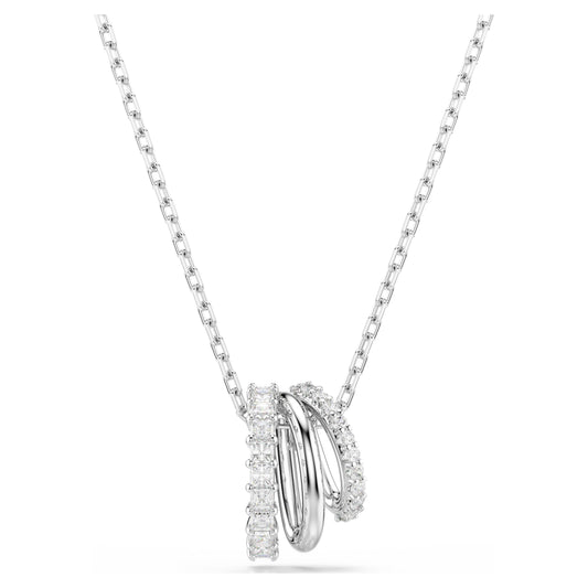 HYPERBOLA PENDANT - WHITE, RHODIUM