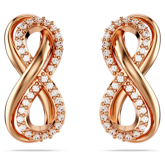 HYPERBOLA STUD EARRINGS INFINITY - WHITE, ROSE-GOLD