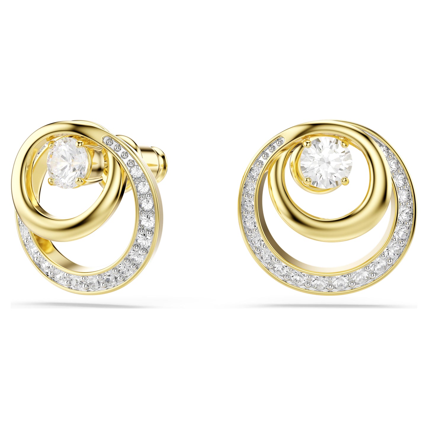 HYPERBOLA STUD EARRINGS - WHITE, GOLD