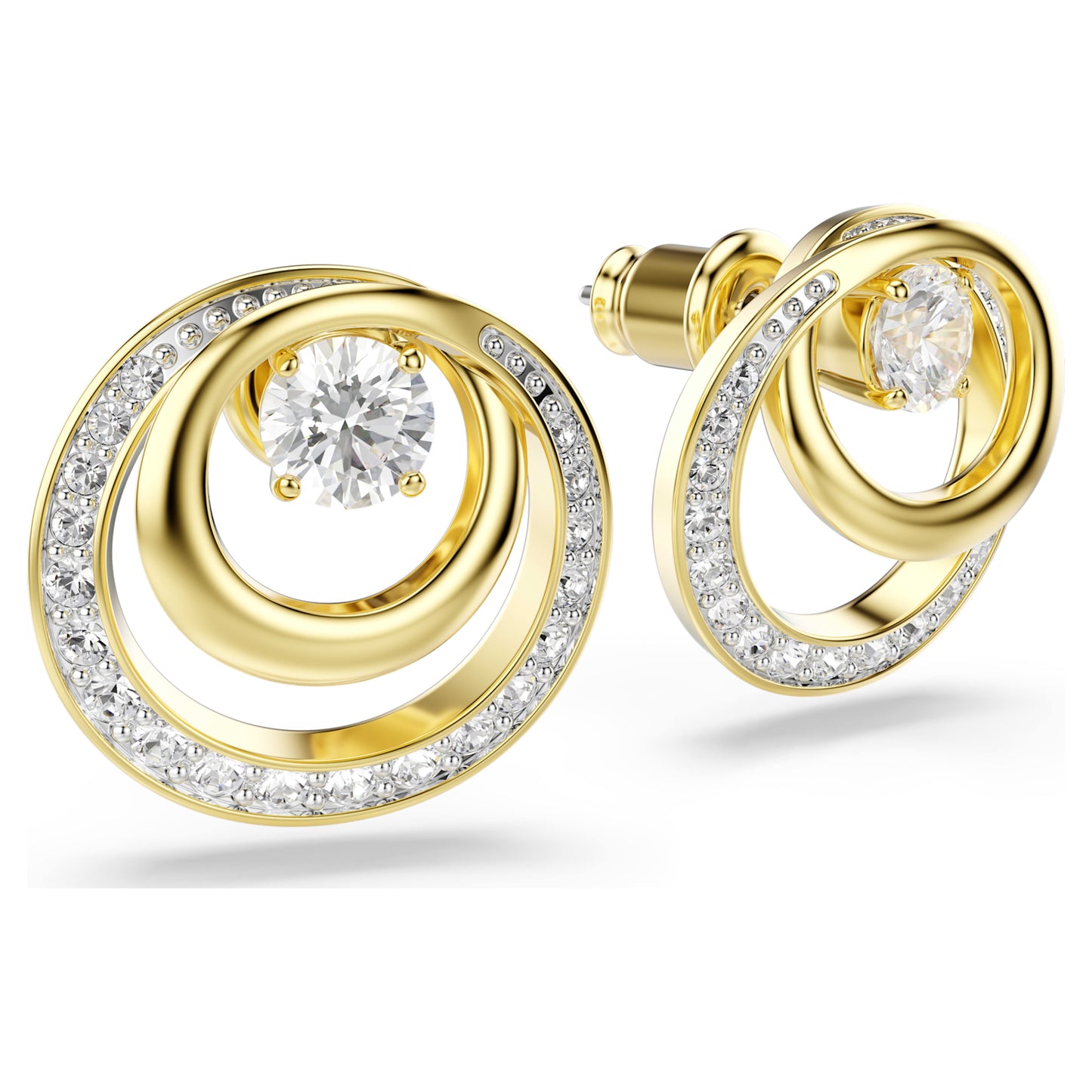HYPERBOLA STUD EARRINGS - WHITE, GOLD