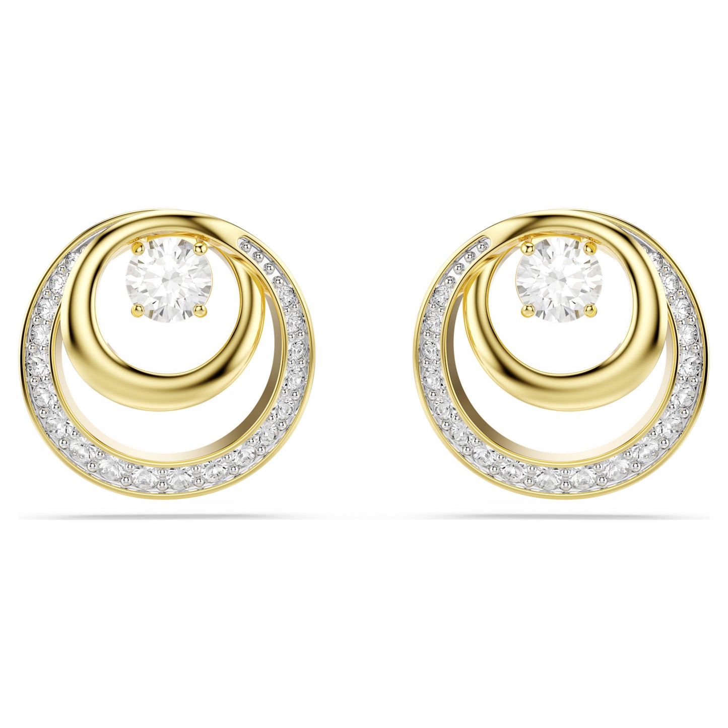 HYPERBOLA STUD EARRINGS - WHITE, GOLD