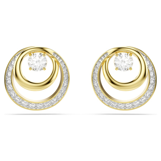 HYPERBOLA STUD EARRINGS - WHITE, GOLD