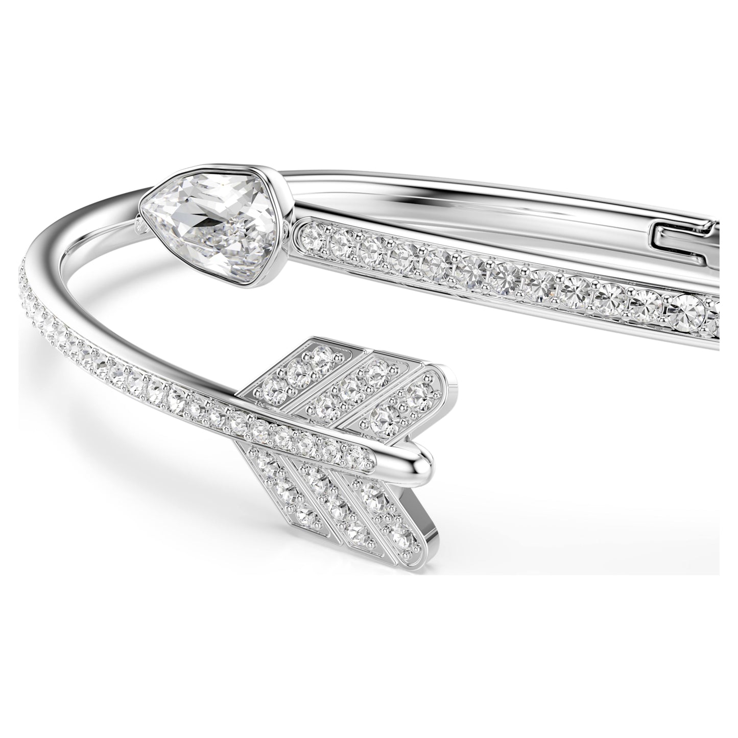 IDYLLIA BANGLE ARROW - WHITE, RHODIUM