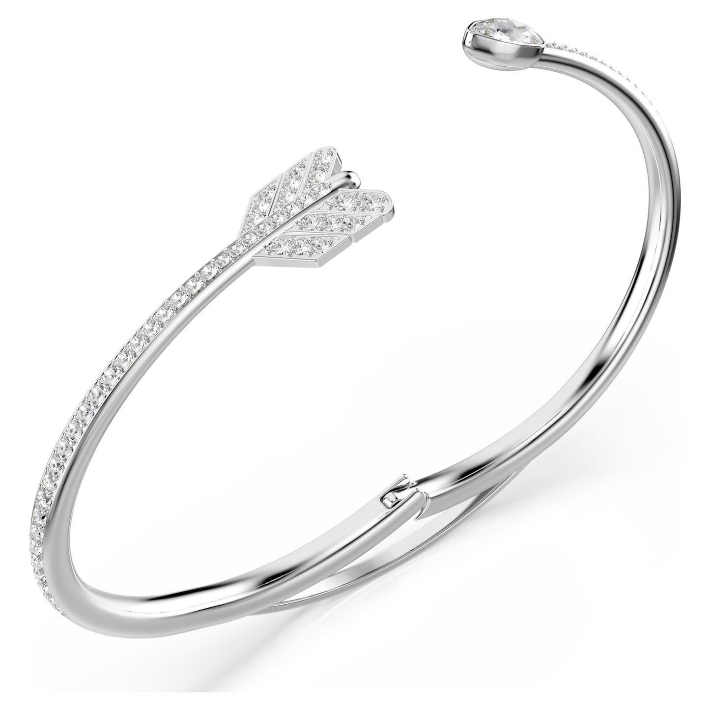 IDYLLIA BANGLE ARROW - WHITE, RHODIUM