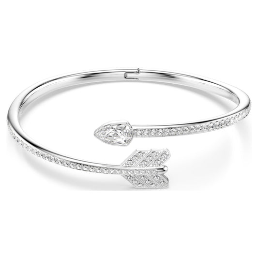 IDYLLIA BANGLE ARROW - WHITE, RHODIUM