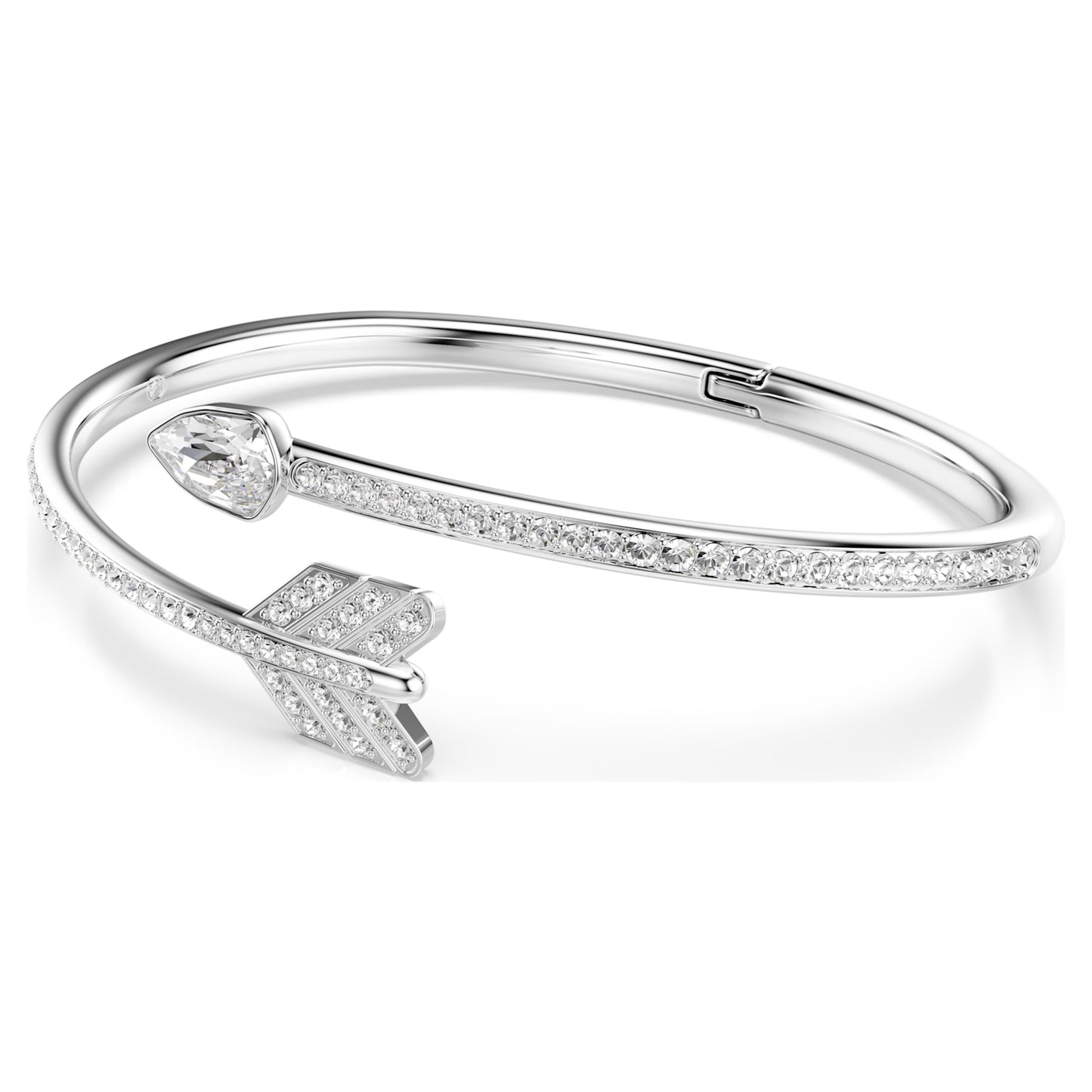 IDYLLIA BANGLE ARROW - WHITE, RHODIUM