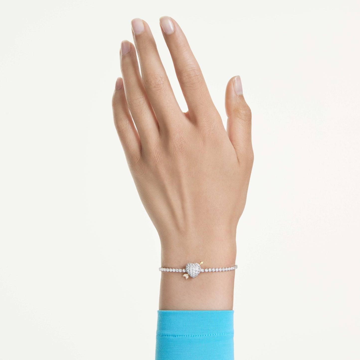 IDYLLIA BRACELET HEART W ARROW - WHITE, RHODIUM